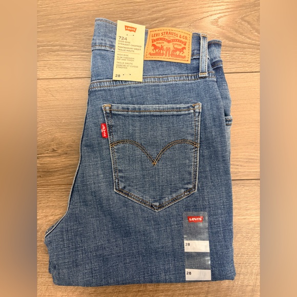 Levi's Denim - 28 724 Cropped Levi's Blue Straight Leg Women's Jeans